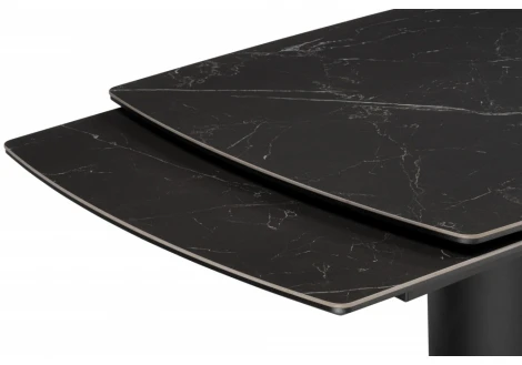 Керамический стол Бовер 180(220)x90 черный мрамор / черный / дуб натуральный 631623