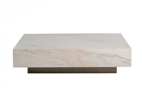 57EL-93601 Стол журнальный AGATE светлый керамический 120*80*29см Garda Decor