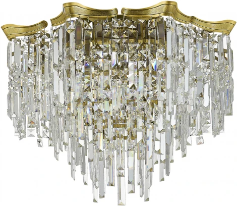 Потолочная люстра ST Luce Ofelia SL1659.302.07 Латунь/Прозрачный E14 7*60W (220V, хрусталь, подвески)