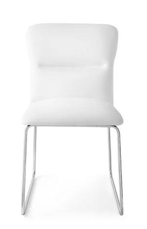 Обеденный стул M-City FRIDA CB/1806-SK MT.P77 CHROMED/ SKUBA S92 OPTIC WHITE