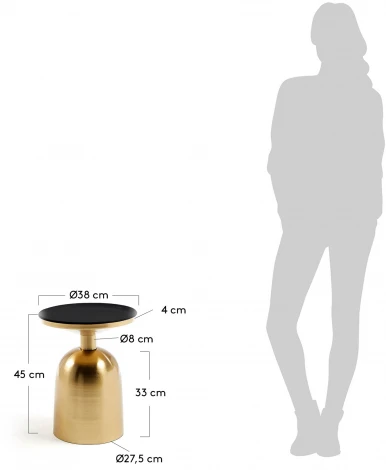 Журнальный стол La Forma (ex Julia Grup) Physic (Черный,Золотой/ Металл,Железо,Латунь)