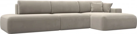 Диван угловой Лига-036 НПБ Модерн Лонг правый угол (Бежевый/Микровельвет) Лига Диванов арт.121415