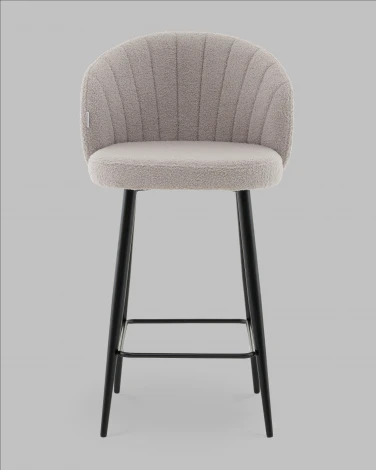 Стул полубарный Ханнингем букле светло-серый Stool Group арт.УТ000041700