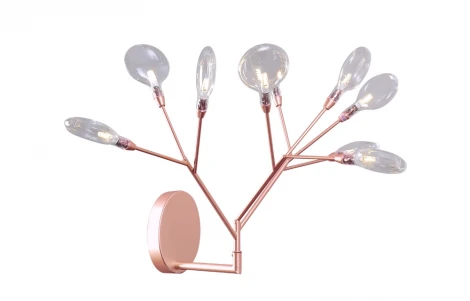 Бра Crystal Lux Evita AP9 COPPER/TRANSPARENT (220V, лепестки)