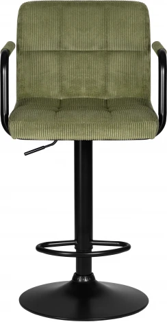 Стул барный DOBRIN KRUGER ARM BLACK (зеленый вельвет (LAR-E2041-7))