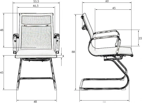 Офисное кресло для посетителей DOBRIN CODY MESH (серый) Dobrin