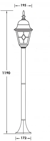 Наземный фонарь Oasis Light QUADRO M lead GLASS 79906MlgG Bl (220V, фонарь, IP44)