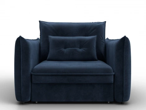 Кресло Лига-100 НПБ (ДСП,Фанера,Велюр/Синий) Лига Диванов 137003