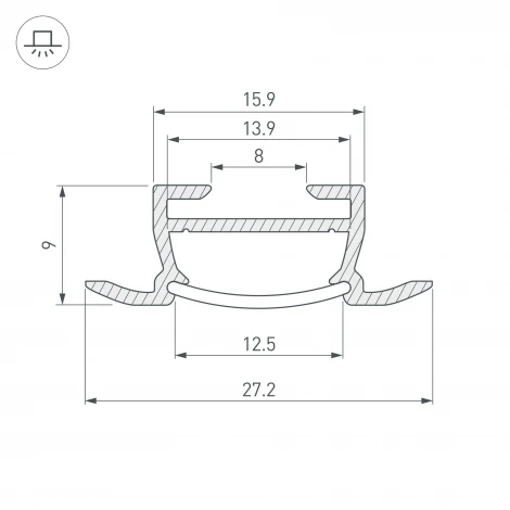 Профиль TK-F-2000 (CT) ANOD (Алюминий) 016936 Arlight TK