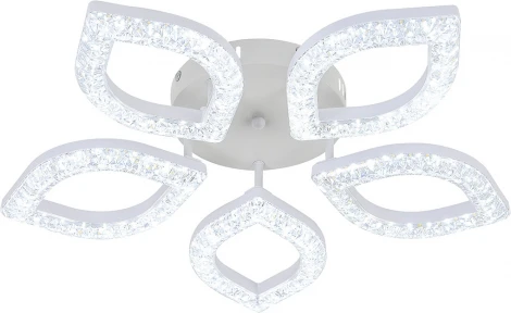 Потолочная люстра светодиодная Escada Aquarius 10289/5LED 62Вт, с ПДУ, металл/акрил, белый/прозрачный (220V)