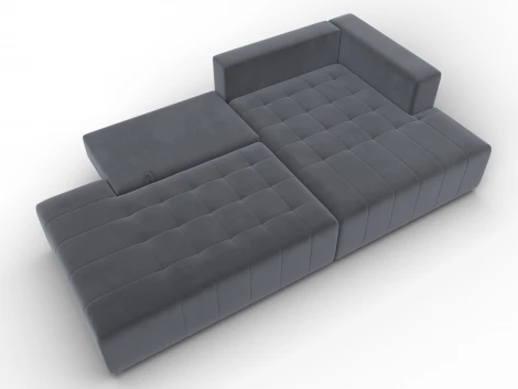 Диван угловой Лига-103 НПБ угол правый (ДСП,Брус,Фанера,Велюр/Серый) Лига Диванов 134817