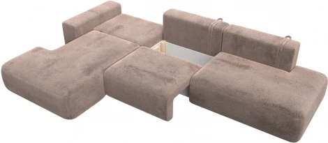 Диван угловой Лига-036 НПБ Модерн Лонг левый угол Лига Диванов (Велюр) арт.127755L