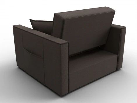 Кресло-кровать Лига-104 (80) (ЛДСП,Брус,Фанера,Рогожка/Коричневый) Лига Диванов 134843