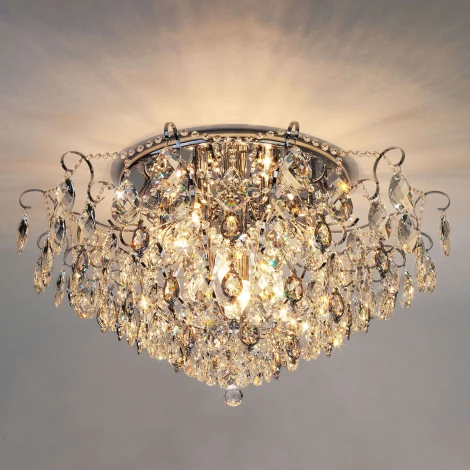 Потолочная люстра Eurosvet Crystal 10081/12 хром / прозрачный хрусталь