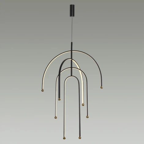 Подвесной светильник Odeon Light Memfi 6633/95L HIGHTECH ODL24 металл/черный/акрил LED 95W 3000K 220V (на проводе)