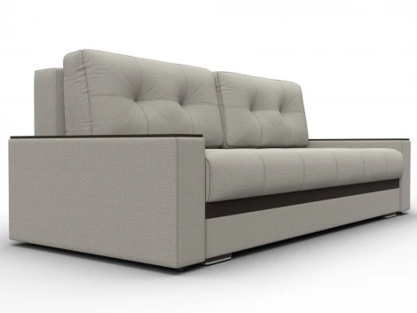 Диван прямой с декором Лига-096 НПБ (ДВП,ДСП,ЛДСП,Брус,Фанера/Пластик/Рогожка,Экокожа/Бежевый,Коричневый) Лига Диванов 132567