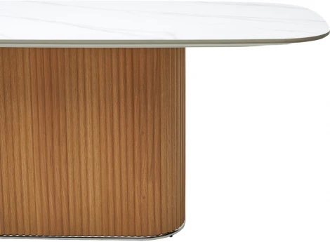 Стол M-City TAMPA 180 цвет БЕЛЫЙ МРАМОР M326, керамика / Каркас OAK