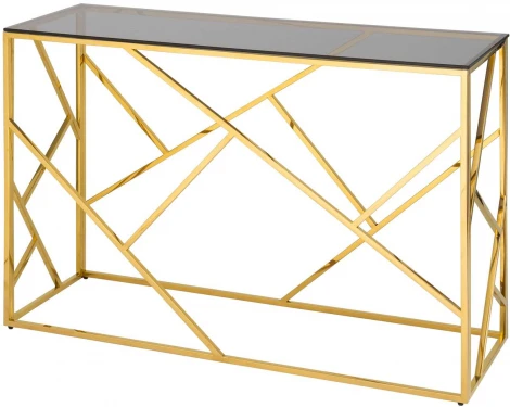 Консоль Stool Group АРТ ДЕКО 120х40 золото стекло smoke УТ000001964