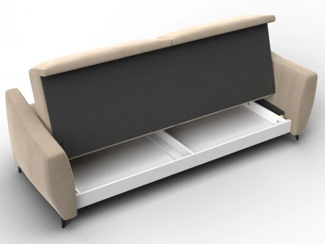 Диван-книжка Лига-095 НПБ (ДВП,ДСП,ЛДСП,Брус,Фанера,ЛДВП/Металл/Велюр/Бежевый) Лига Диванов 132531