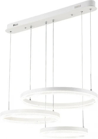 Подвесной светодиодный светильник Escada Celestia 10223/3LED 75Вт, металл/акрил, белый (регулировка яркости, 220V, пульт управления, на проводе, кольцо)