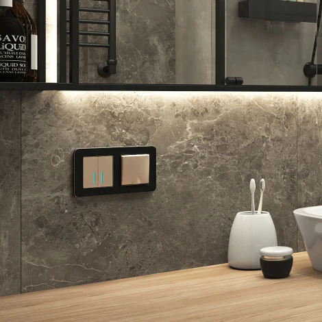 Рамка на 2 поста Platinum (черный алюминий) Werkel W0022608 (a059213)