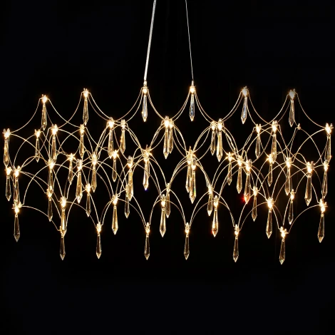 Подвесная люстра светодиодная хрустальная с пультом ILLUMICO IL2025-1430HX-69 Ether