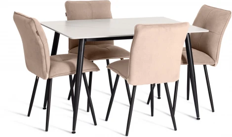 Стул обеденный Sweet Tetchair (Флок/Бежевый,Черный) арт.24814