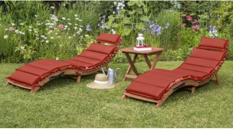 Комплект шезлонги и столик AFM-803A-T133 Beige-Terracotta (2+1) (Искусственный ротанг) Afina