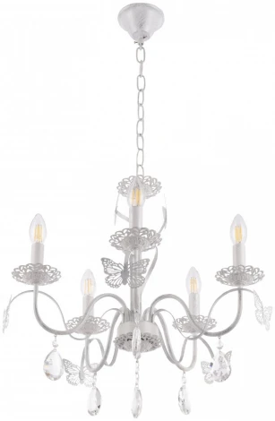 Подвесная люстра Arte Milano AM346179 346179/5 WT+SL (220V, подвески, на цепи, подсвечник, свеча)