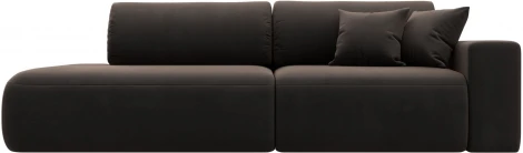 Диван прямой Лига-036 НПБ Модерн подлокотник справа (Коричневый/Велюр) Лига Диванов арт.121343