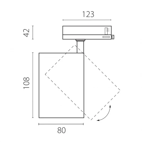 Трековый светильник трехфазный светодиодный LED 30W 220V 36G с адаптером Lightstar Alta Base A5346QT36G