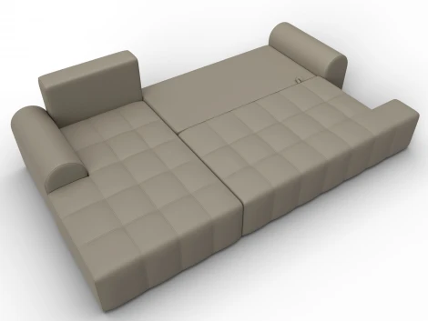 Диван угловой Лига-080 угол левый (ДСП/Пластик/Экокожа/Бежевый) Лига Диванов 134751L