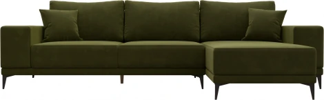 Диван угловой Льюес правый (Зеленый/Микровельвет) Лига Диванов арт.122404
