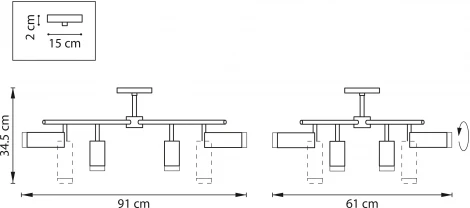 Люстра потолочная на штанге Rullo LR7283648640 (571728+214436-4+214486-4+202430-8) (220V, круглые)