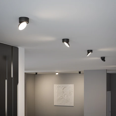 Светильник накладной светодиодный Elektrostandard Smooth 25053/LED 10W 4000K черный (220V, круглые)