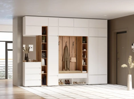 Модульная прихожая Роут комплектация 1 (Роут белый комплектация 1) Woodville арт.596583