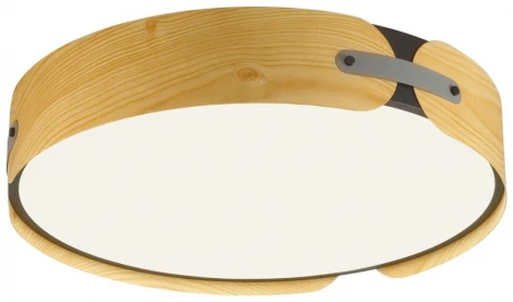 Потолочный светильник круглый Sonex Coraggio 7721/65L металл/пластик/белый/черный/дерево LED 65Вт 3000-6000K D450 IP20 пульт ДУ (220V, круглые)