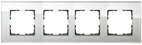 Рамка на 4 поста (белый) Jasmart G-Glass G1004GW