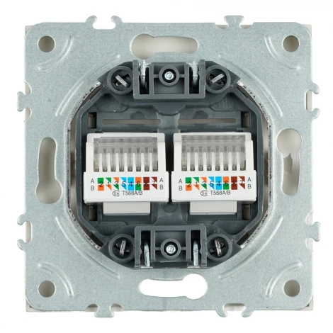 Розетка Ethernet RJ-45 двойная (кашемир, soft touch) Stekker Эмили 49900