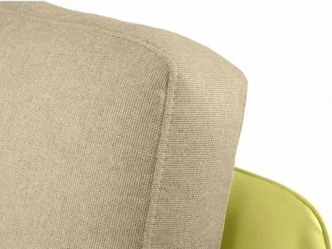 Диван Ispani угловой левый ОГОГО (арт.799392), (Ткань,Экокожа/Коричневый,Зеленый)