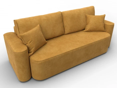 Диван прямой Лига-118 НПБ (ДСП,ЛДСП,Брус,Фанера,Велюр/Желтый) Лига Диванов 137067