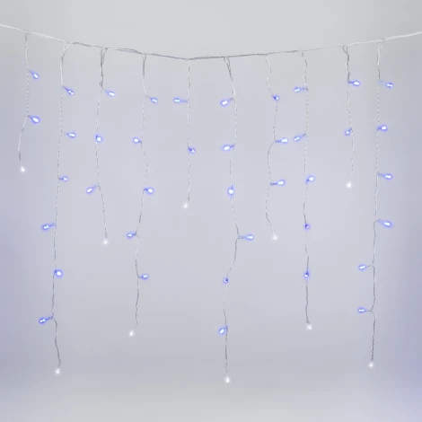 Бахрома светодиодная с эффектом мерцания, 3м. соединяемая, 200 светодиодов, синий и белый свет Uniel ULD-B3007-200/TTK BLUE-WHITE IP44