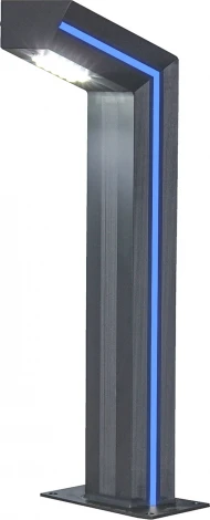 Наземный уличный светильник Kink Light 09207-F(220V),16(05) Такоми серый, с декоративной синей подсветкой 220V Led 10W (IP65)