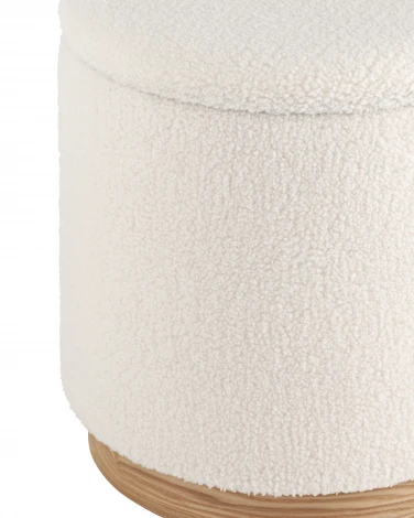 Пуф с ящиком Холли L тедди белый УТ000036433