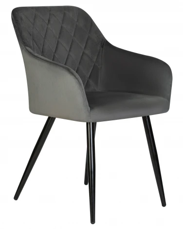 Стул обеденный ROBERT (черные матовые ножки, велюр V108-92 Антрацит)