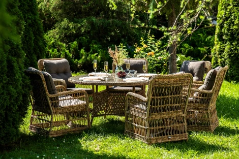 "Эспрессо–150 C" обеденная группа плетеная, цвет соломенный 4SIS арт.УТ-00008183