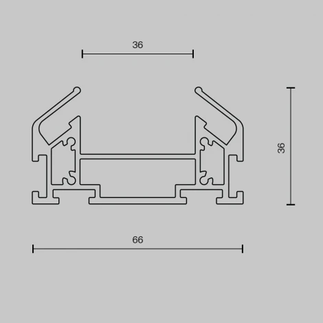 Профиль для монтажа Unity в натяжной ПВХ потолок, 2м (однофазный) Maytoni Technical TRA001MP-112S