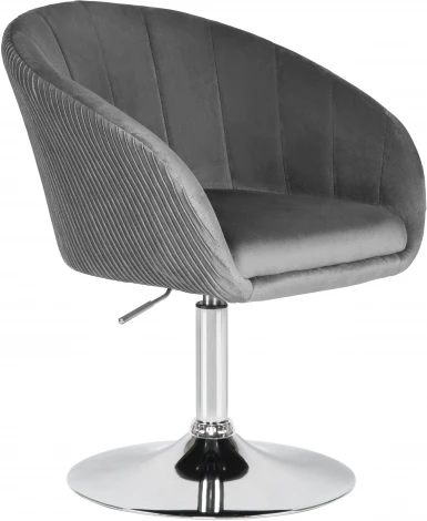 Кресло дизайнерское DOBRIN EDISON (серый велюр (1922-19)) 8600-LM 8600-LM, цвет сиденья серый (1922-19), основания хром