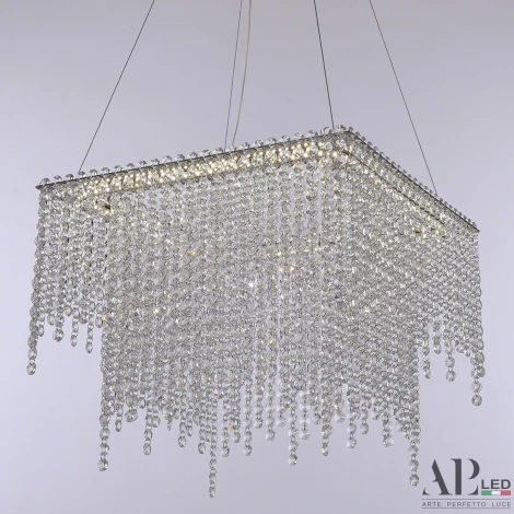 Подвесная люстра светодиодная APL LED Sicilia SH04.42.D.Ni.4000 (220V, хрусталь, на тросе)