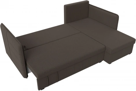 Диван угловой Слим правый угол (Коричневый/Рогожка) Лига Диванов арт.121148